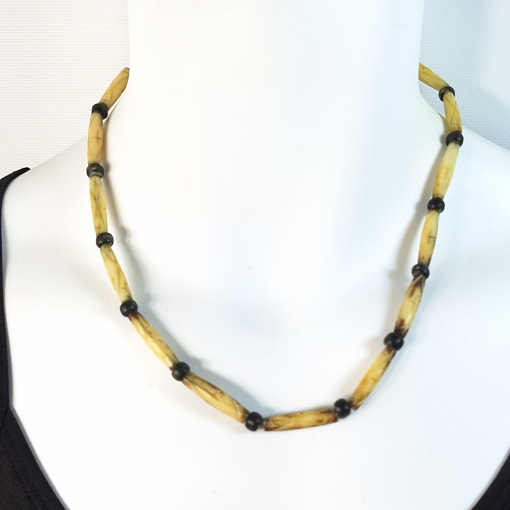 Handcrafted Native American Buffalo Bone Bead Necklace